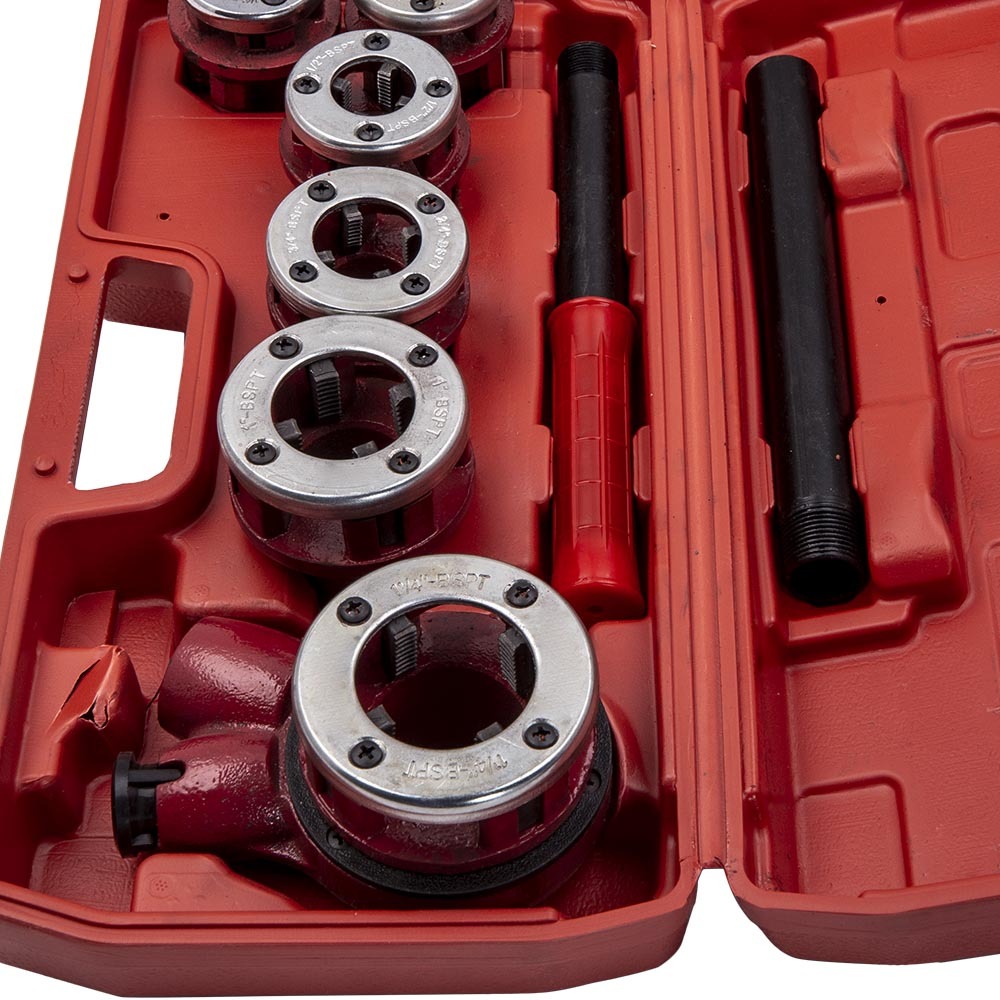 Ensemble doutils de poignée de tête de barre de filetage de filetage de tuyau à cliquet 1/4 3/4 nouveau