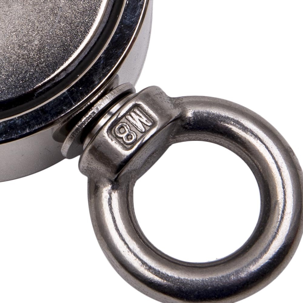 Imán de pesca redondo 120kg + Cáncamo + 10M Cuerda para pesca magnética, río NUEVO