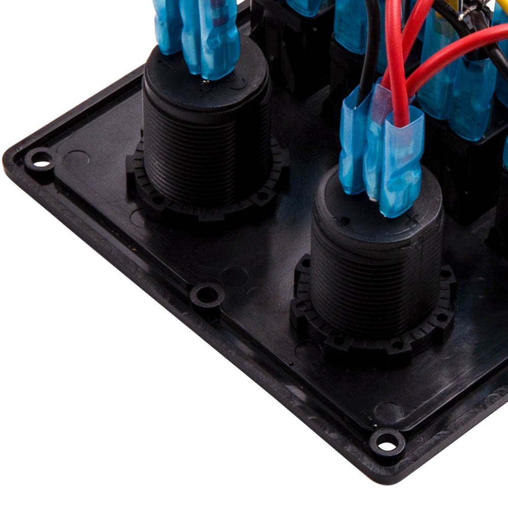 4 Gang DC12V / 24V Interruttore Rocker Pannello On Off Toggle LED Rocker USB