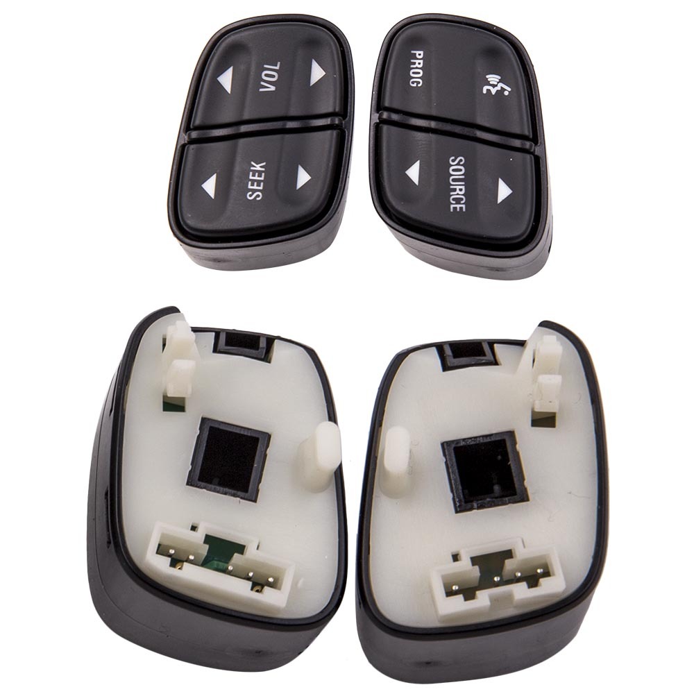 Interruptor de control de volumen de radio de volante de 4 botones compatible para Chevrolet GMC 21997738