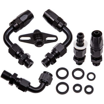 Universal AN6 Adjustable Fuel Pressure Regulator Gauge Fittings Oil Hose Kit