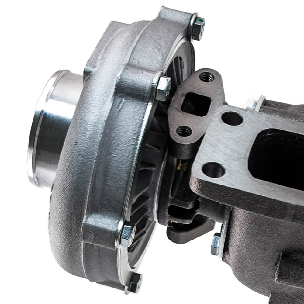 Hybrid T3/T4 T3T4 T04E .63 A/R Turbine 5 Bolt Flange Turbocharger w/ Downpipe