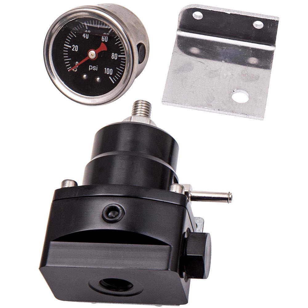 Universal Ajustable Regulador de presión de combustible Kit 100psi AN-6 fittings