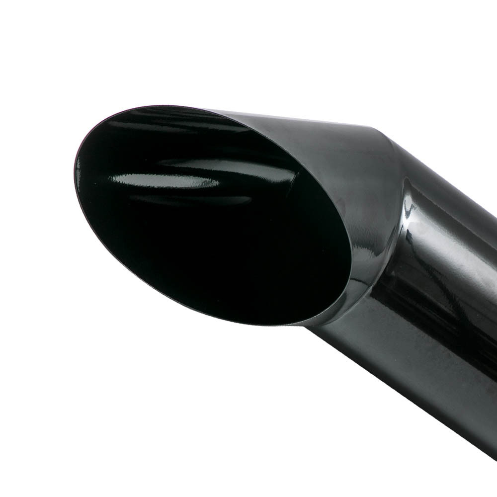 1pc 5 Inlet - 8 Outlet Exhaust Stack Tip 36 Long Angle Cut Glossy Black