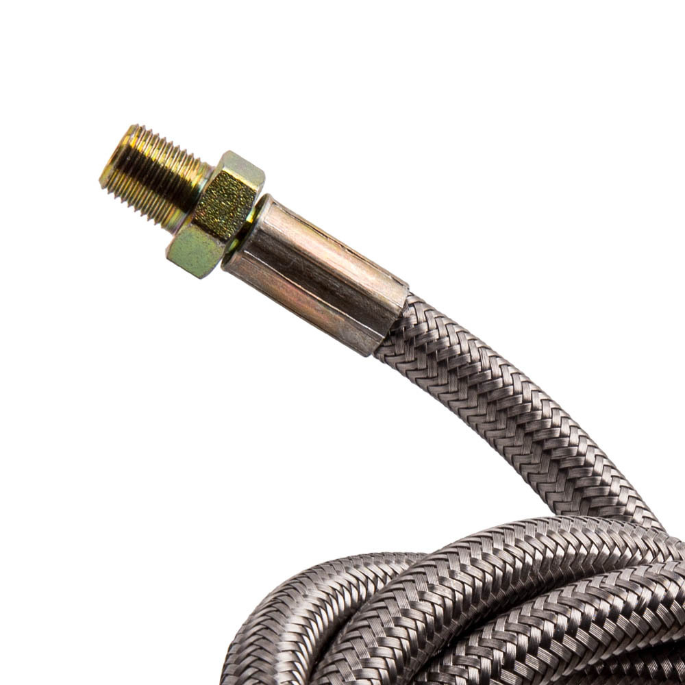 50 Braided Stainless Turbo Charge 1/8 Npt Oil Feed Line Fit T3 T3/T4 T4 T70