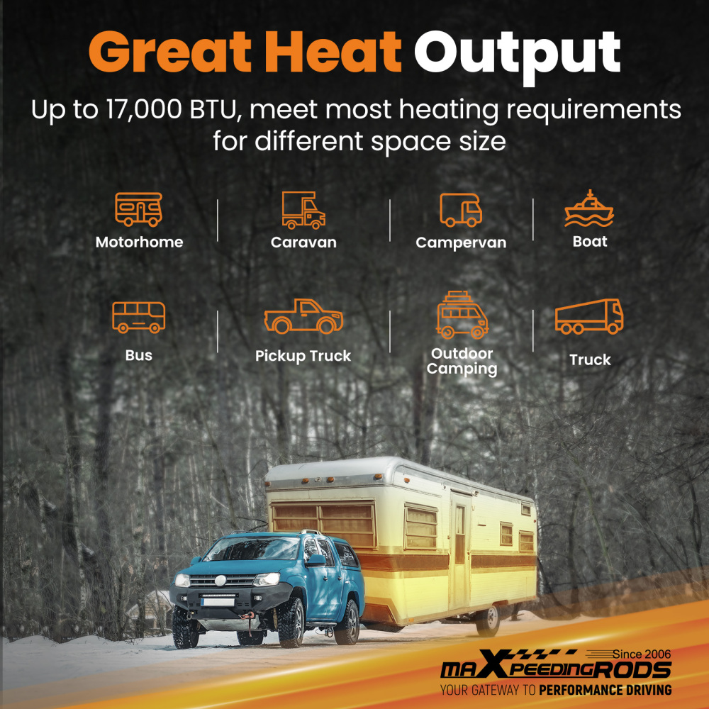 Updated Air diesel Heater LCD Bluetooth 5KW 12V For Lorry MotorHomes Caravan RV