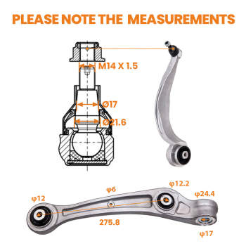 10-Part Control Arm Kit Upper+Lower Front compatible for Audi A4 8k B8 A5 8t 07-09 8f suspension arms