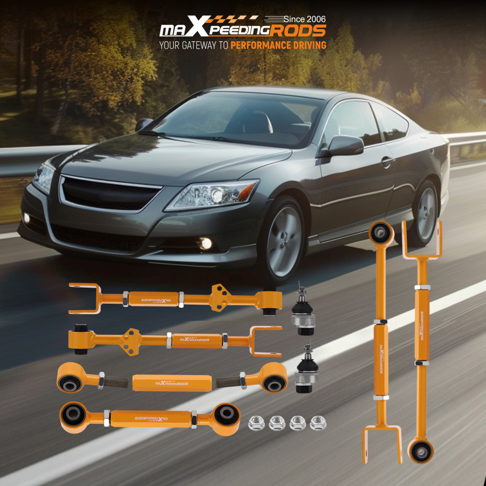 Kit de rótula delantera + brazo de control de inclinación trasera compatible con los modelos de compatible para Honda Accord 2008-2017