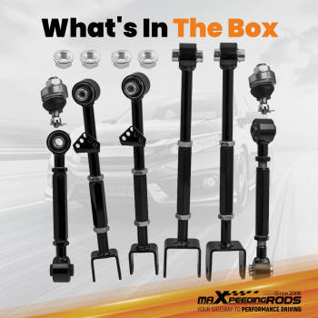 Front Ball Joint + Rear Camber Control Arm Toe Kit compatible for Honda Accord 08-13 suspension arms