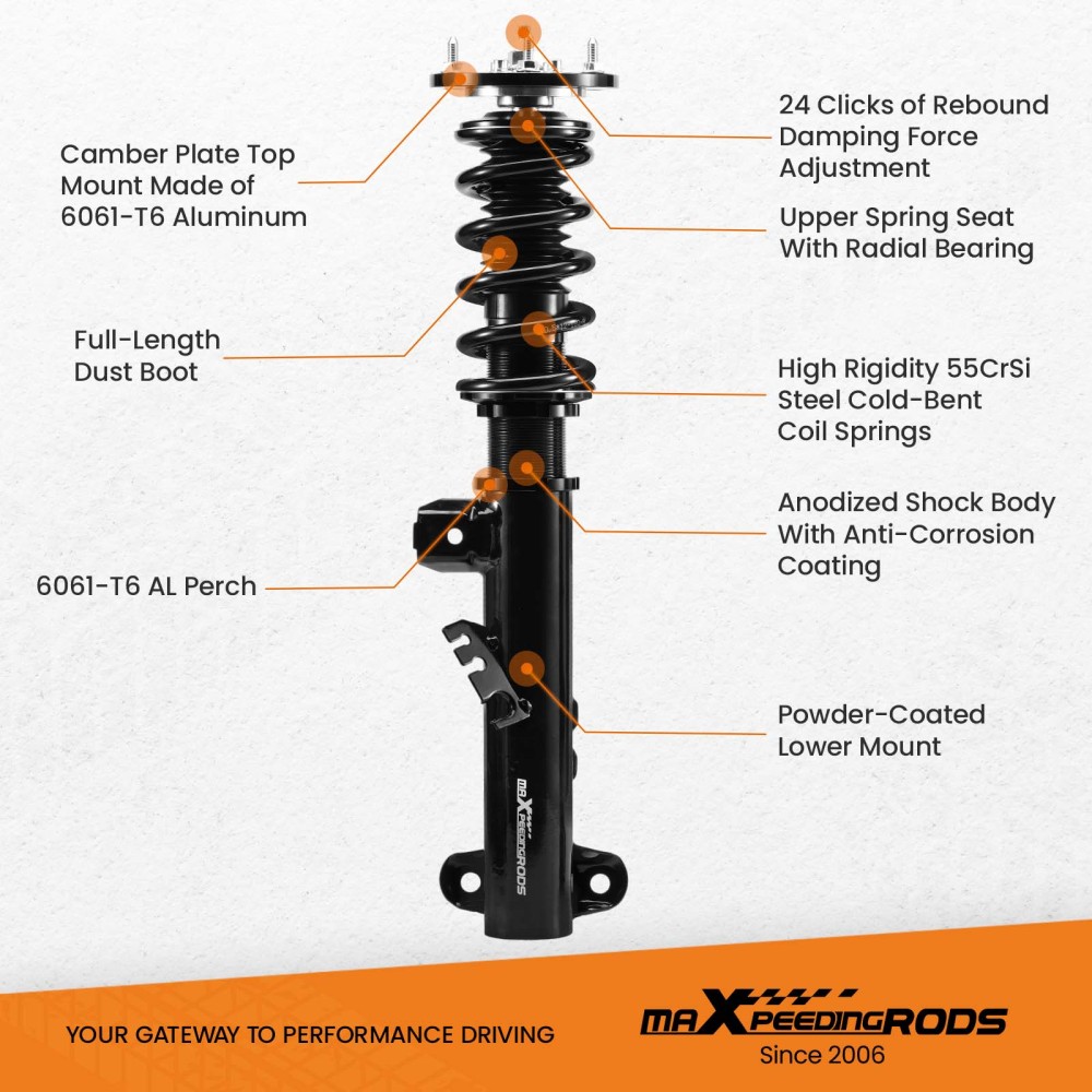 Coilovers Suspension compatible for BMW E36 3 Series Saloon coupe Convertible Touring Shock Coilovers Suspension compatible for BMW E36 3 Series Saloon coupe Convertible Touring Shock