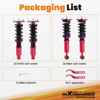 Compatible for Mitsubishi Eclipse 1995 -1999 Shocks Struts 24 Ways Adj. Damper Coilovers Kits Lowering Kit