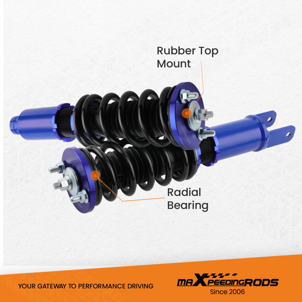 Maxpeedingrods Kit de suspensión delantera y trasera con amortiguadores Compatible para Honda CR-X del Sol 1992-1995 EG (EG1) Maxpeedingrods Kit de suspensión delantera y trasera con amortiguadores Compatible para Honda CR-X del Sol 1992-1995 EG (EG1)
