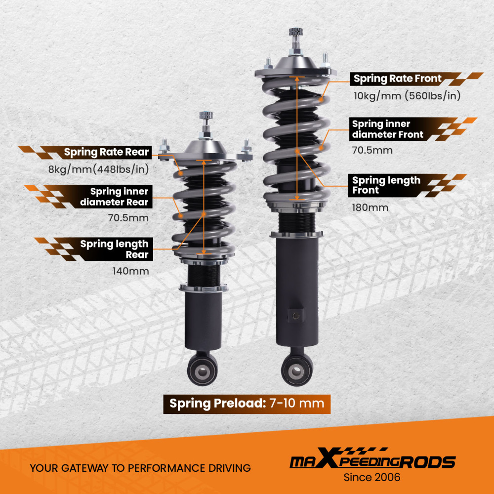 Performance Coilover Suspension Kit compatible for Mazda MX-5 NB 1998-2005 Miata Lowering Kit Performance Coilover Suspension Kit compatible for Mazda MX-5 NB 1998-2005 Miata Lowering Kit