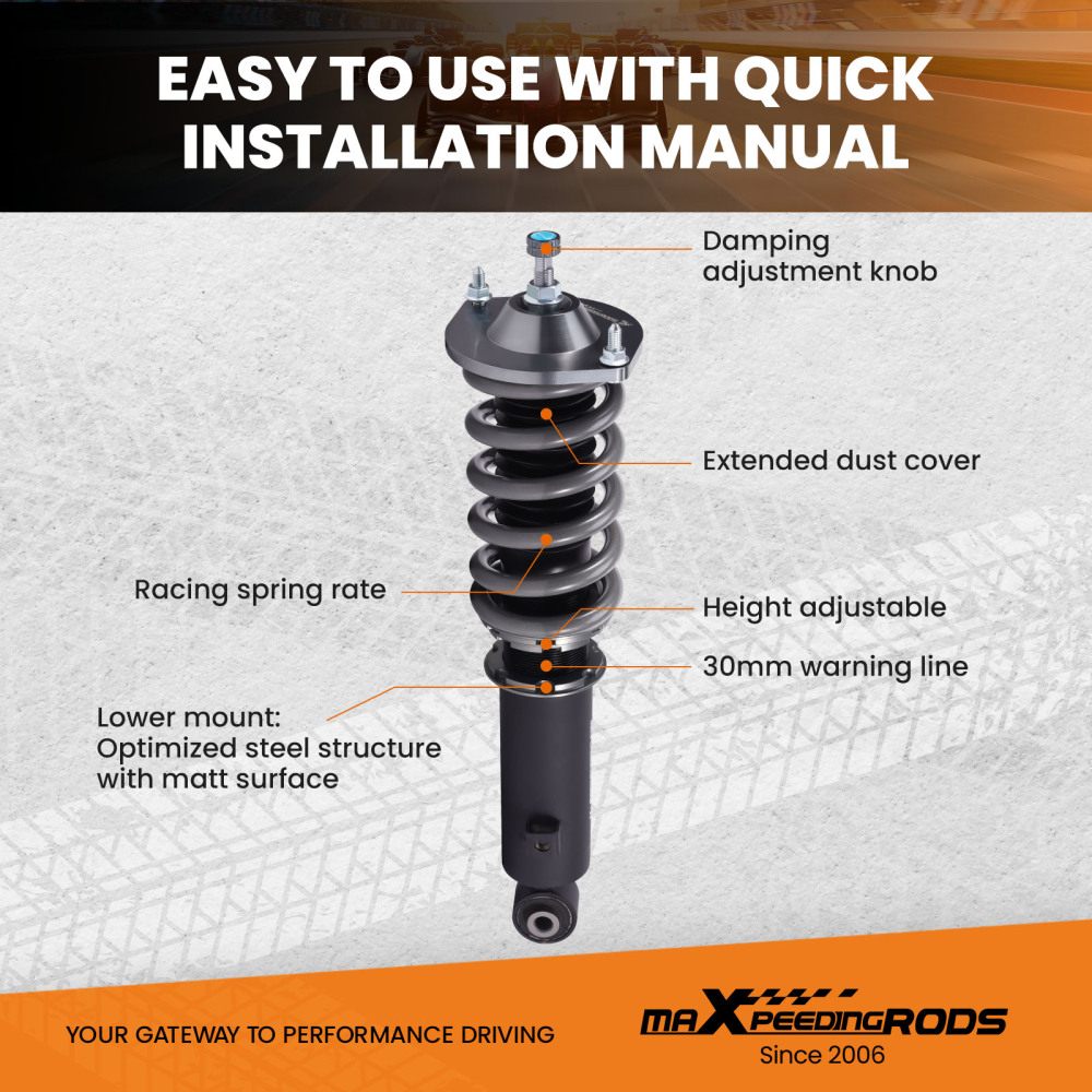 Performance Coilover Suspension Kit compatible for Mazda MX-5 NB 1998-2005 Miata Lowering Kit Performance Coilover Suspension Kit compatible for Mazda MX-5 NB 1998-2005 Miata Lowering Kit