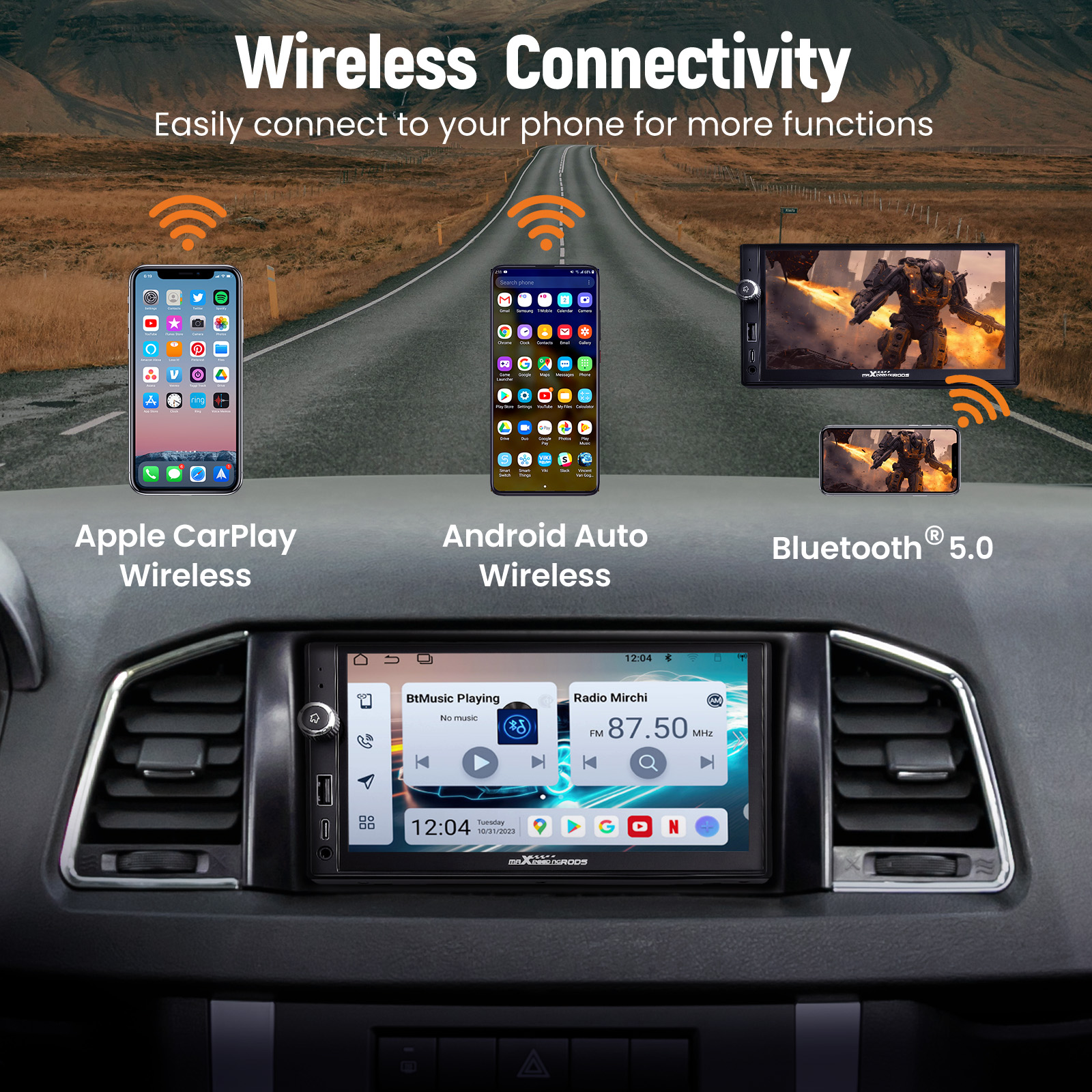 ANDROID - 【ミヤ】 7 2 DIN Android 13.0 2+32GB Car Stereo Radio GPS Navigation
