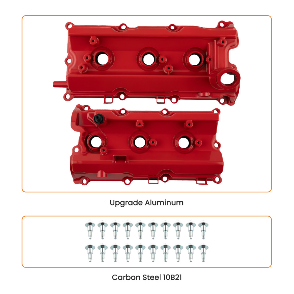 2pc Aluminum Valve Cover w/ Gasket Kit compatible for Infiniti FX35 G35 M35 compatible for Nissan 350Z 2pc Aluminum Valve Cover w/ Gasket Kit compatible for Infiniti FX35 G35 M35 compatible for Nissan 350Z