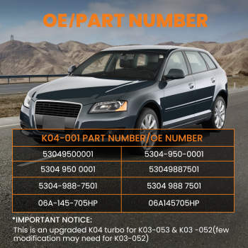 k04-001 turbocharger compatible for Audi TT 1.8TVW compatible for Golf 1.8L K04 turbo with gaskets