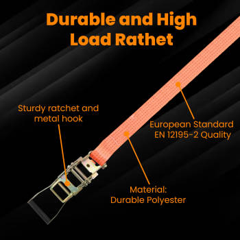 10 X Heavy Duty Ratchet Tie Down Straps 5M x 50MM ×4T Transport Truck Lashing