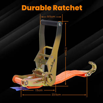 10 X Heavy Duty Ratchet Tie Down Straps 5M x 50MM ×4T Transport Truck Lashing