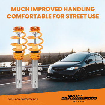 Adjustable Suspension Kit Springs Shock Absorbers compatible for Citroën C4 LA UA LC 1.6 2.0 HDi
