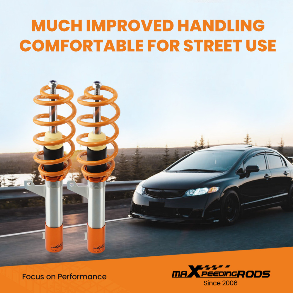 Adjustable Height Spring Strut Coilovers Kit compatible for VW MK6 compatible for Golf GTI 2010-2014 lowering kit Adjustable Height Spring Strut Coilovers Kit compatible for VW MK6 compatible for Golf GTI 2010-2014 lowering kit