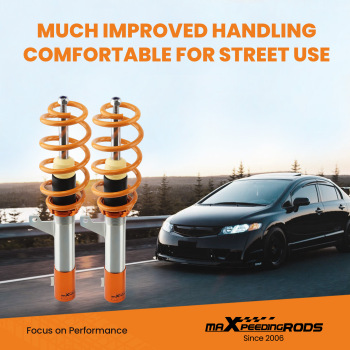 Adjustable Height Spring Strut Coilovers Kit compatible for VW MK6 compatible for Golf GTI 2010-2014 lowering kit