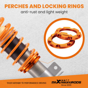 Compatible for VW Polo Mk5 6R compatible for Seat Ibiza 9J compatible for Audi Adjustable Coil Spring Coilover Suspension Kit Lowering Kit