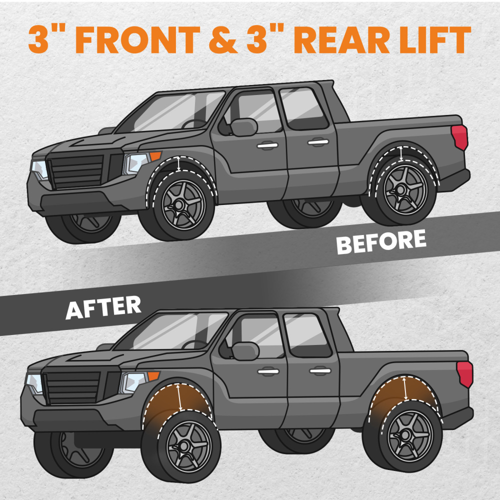 3.5 inch Front 3 inch Rear Lift Kit Spacer compatible for Chevy Silverado Sierra 1500 2007 2008-18