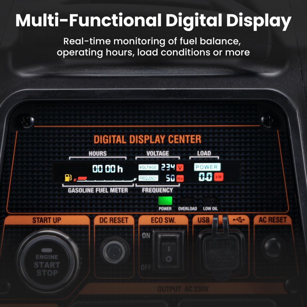 Silent Generator Portable Inverter 3.5KW 3200W Dual Fuel Petrol / LPG 4 Stroke
