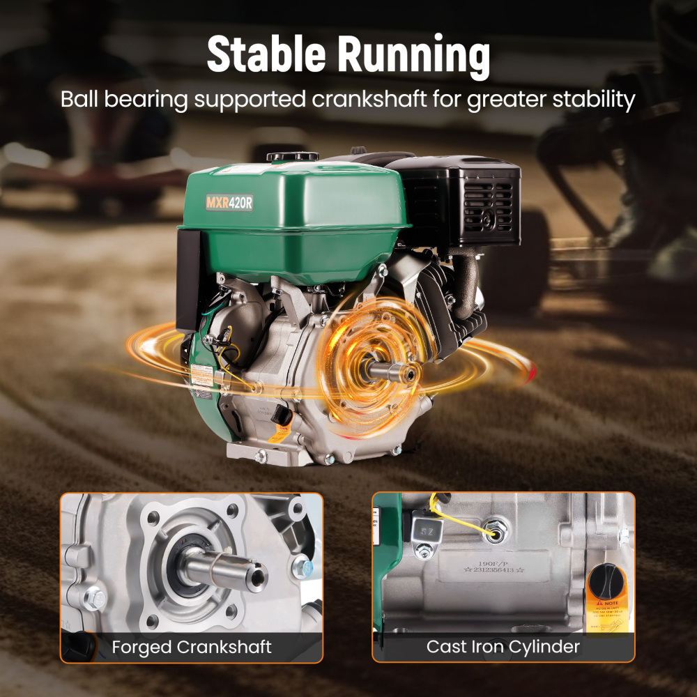 420cc 15HP OHV Horizontal Gasoline Engine Motor Recoil Start Rototiller