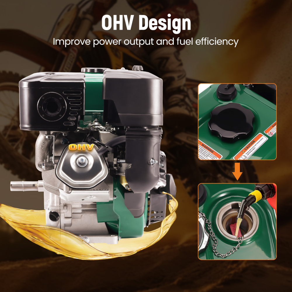 420cc 15HP OHV Horizontal Gasoline Engine Motor Recoil Start Rototiller