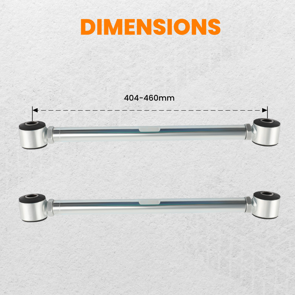 Adjustable Pair Rear Strut Rods Kit with Rubber Bushings compatible for Corvette 1963-1979 Adjustable Pair Rear Strut Rods Kit with Rubber Bushings compatible for Corvette 1963-1979