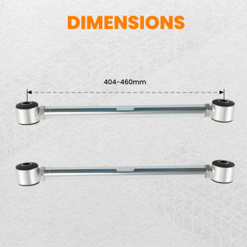 Adjustable Pair Rear Strut Rods Kit with Rubber Bushings compatible for Corvette 1963-1979