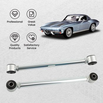 Adjustable Pair Rear Strut Rods Kit with Rubber Bushings compatible for Corvette 1963-1979