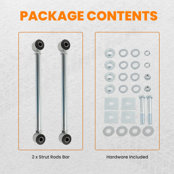 Adjustable Pair Rear Strut Rods Kit with Rubber Bushings compatible for Corvette 1963-1979