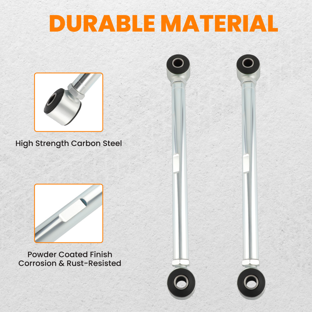 Adjustable Pair Rear Strut Rods Kit with Rubber Bushings compatible for Corvette 1963-1979 Adjustable Pair Rear Strut Rods Kit with Rubber Bushings compatible for Corvette 1963-1979