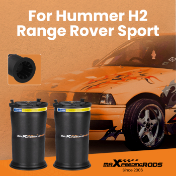 2x Rear Left+RightAir Suspension Springs Bag compatible for Hummer H2 2003-2009 6.0L 6.2L