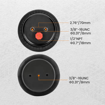 Pair Standard 2600lbs Air Suspension Spring Bag Bellows 1/2npt Single Port