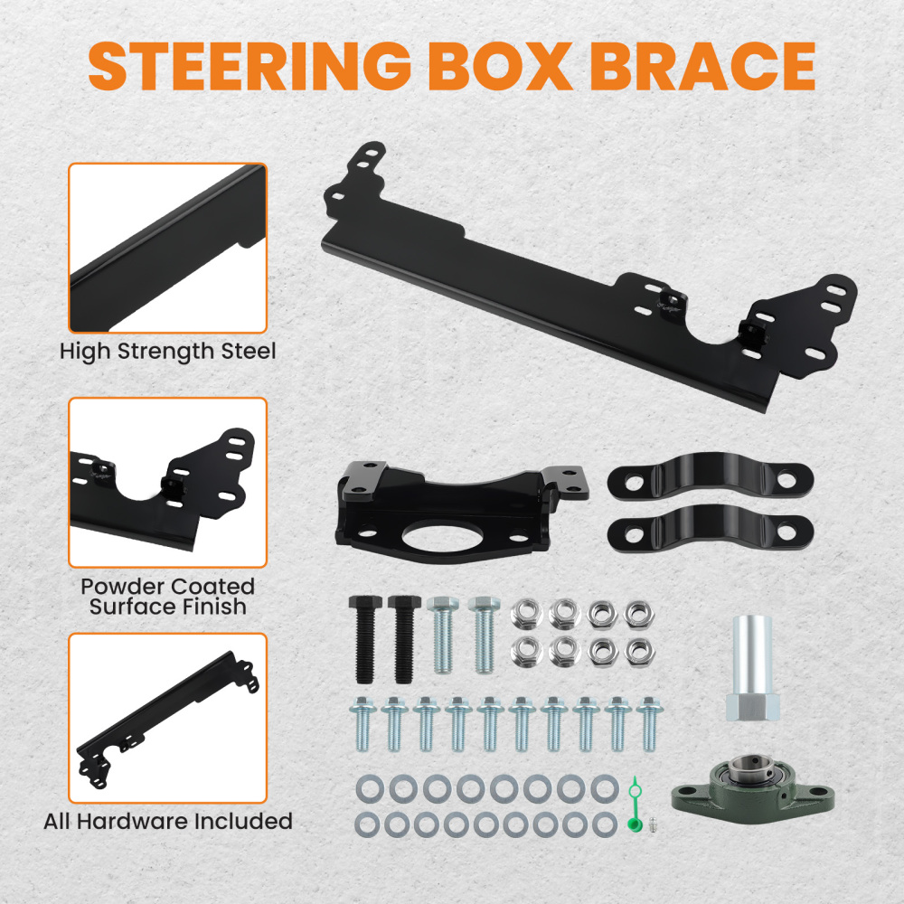 Steering Box Brace W/ Sector Support Front Shaft compatible for Cherokee XJ 1984-2001
