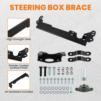 Steering Box Brace W/ Sector Support Front Shaft compatible for Cherokee XJ 1984-2001
