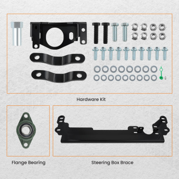 Steering Box Brace W/ Sector Support Front Shaft compatible for Cherokee XJ 1984-2001