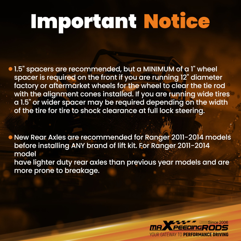 Front 3.5in Lift Spindles compatible for Ford F150 compatible for Expedition 1997-2003 Heritage 2004 2WD