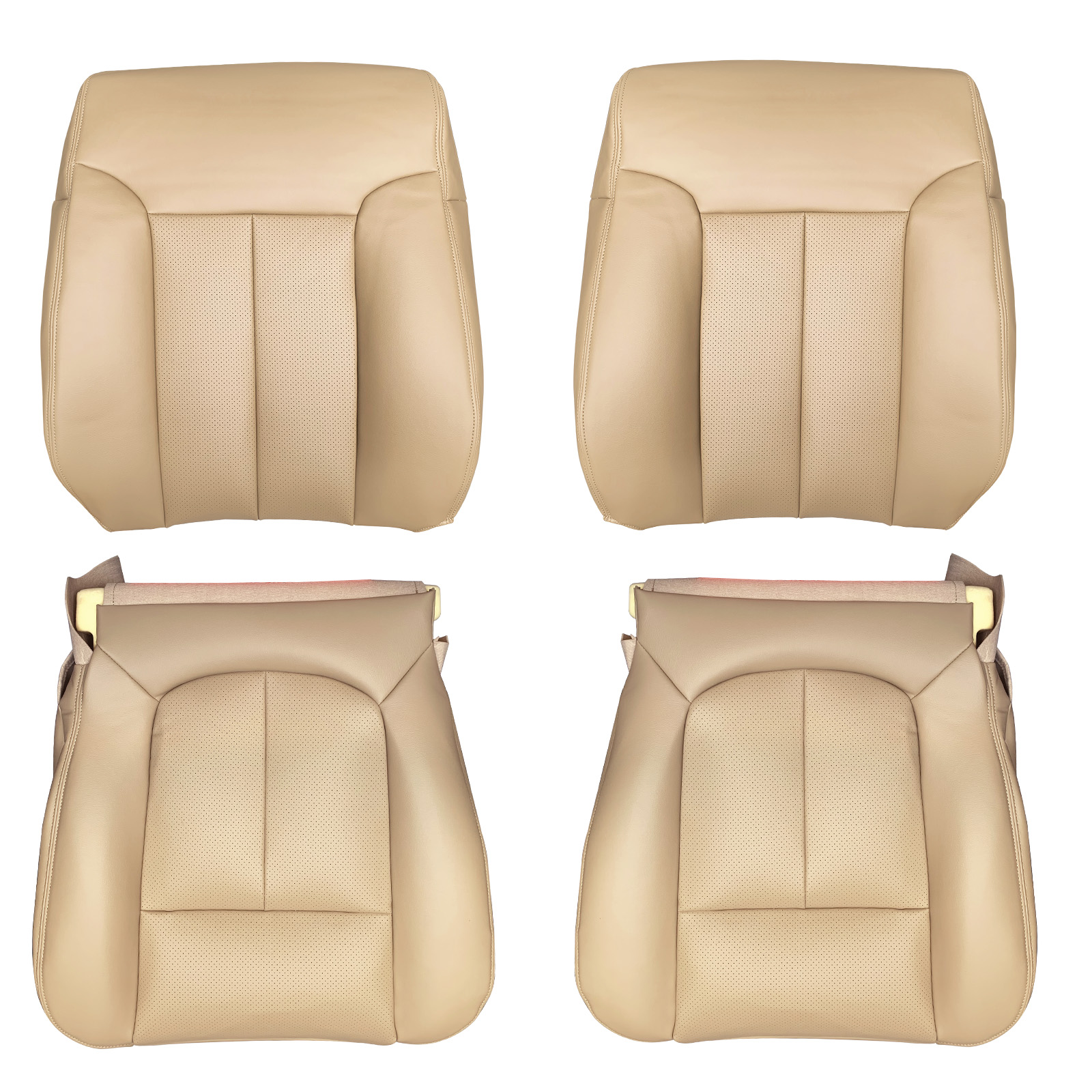 DriverPassenger Side Leather compatible for Seat CoverFor compatible for Ford F-150 Lariat 2009-2014 Tan
