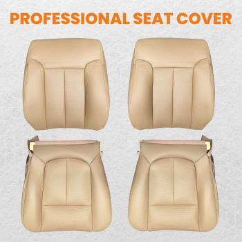 DriverPassenger Side Leather compatible for Seat CoverFor compatible for Ford F-150 Lariat 2009-2014 Tan