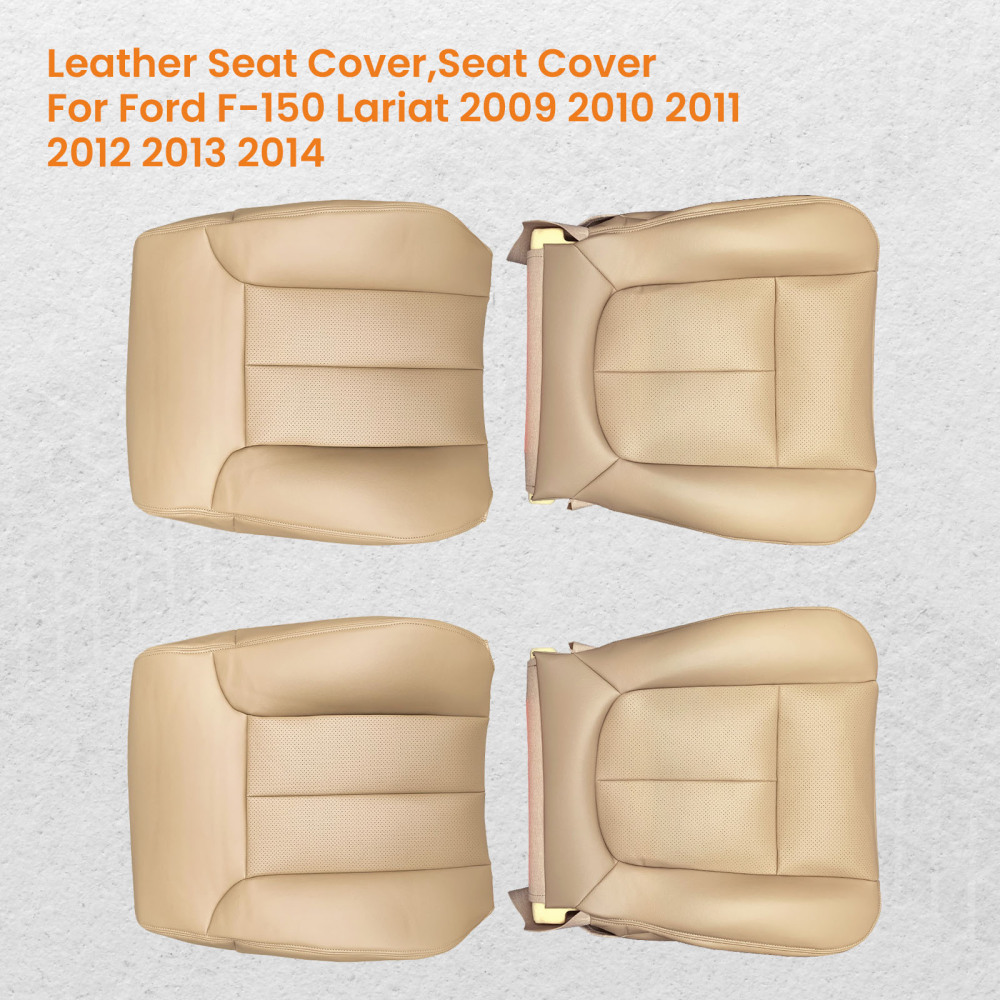 DriverPassenger Side Leather compatible for Seat CoverFor compatible for Ford F-150 Lariat 2009-2014 Tan