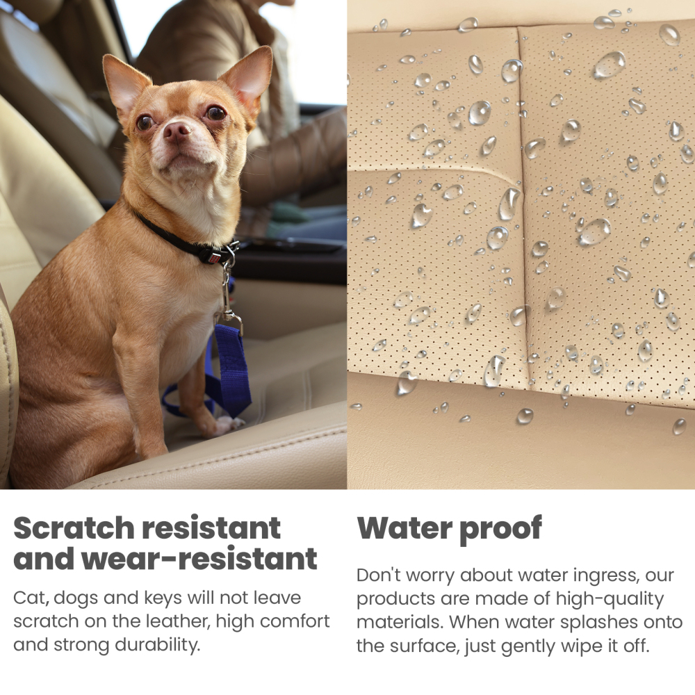 DriverPassenger Side Leather compatible for Seat CoverFor compatible for Ford F-150 Lariat 2009-2014 Tan