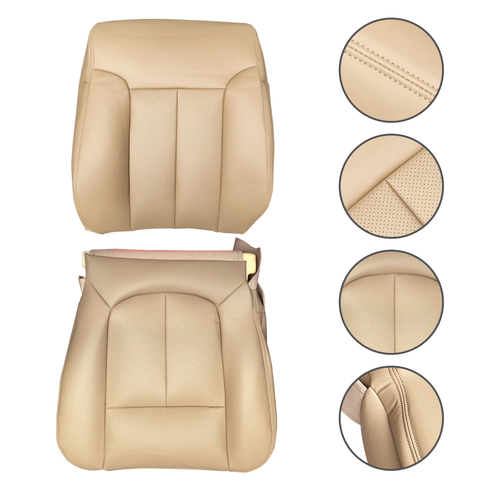DriverPassenger Side Leather compatible for Seat CoverFor compatible for Ford F-150 Lariat 2009-2014 Tan