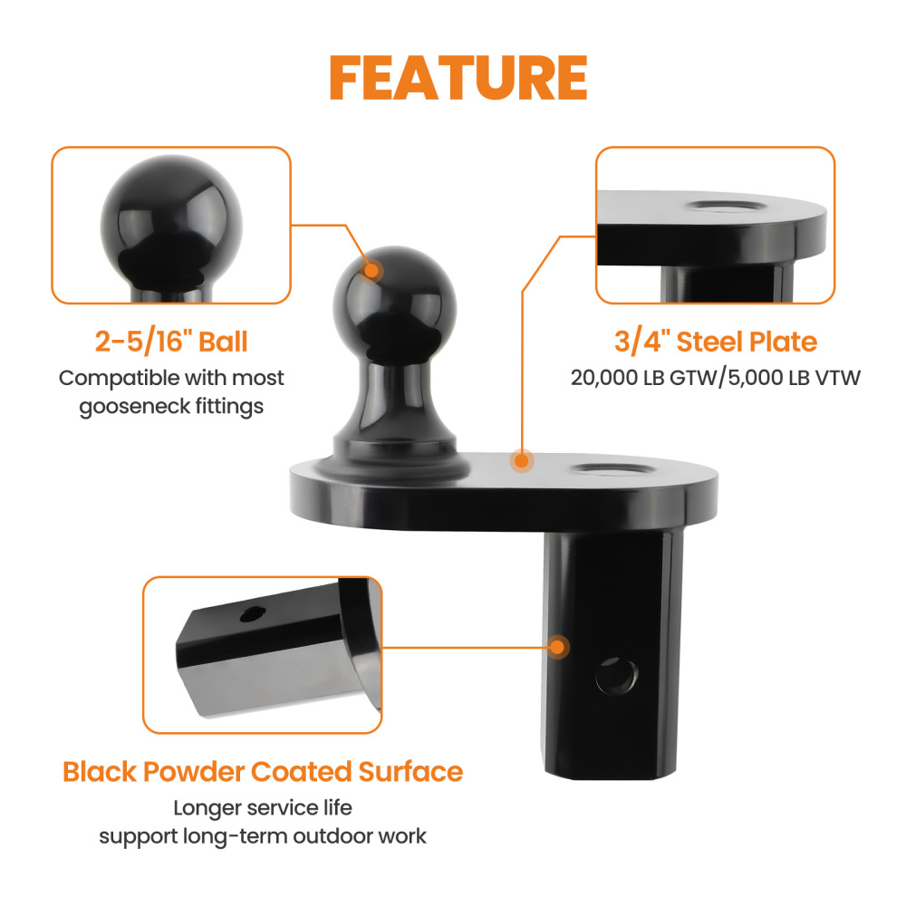 Gooseneck Extender Trailer Hitch For Gooseneck Hitch 2-5/16 Ball 4 Offset