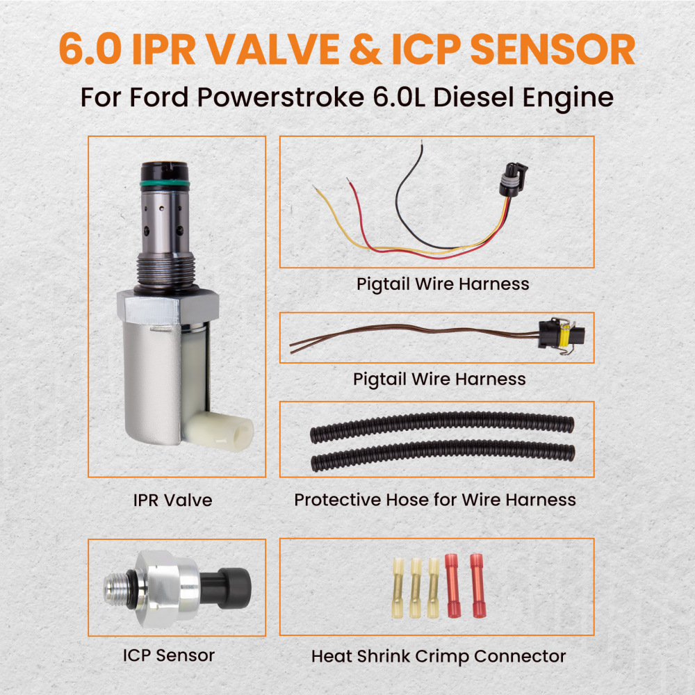 Compatible for Ford F350 450 6.0 2004 IPR and ICP Fuel Injection Pressure Regulator Sensor