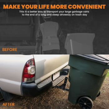 Trash Can Transporter Trailer Hitch w/ 2 Adapter compatible for Golf Cart/Truck/Auto/ATV